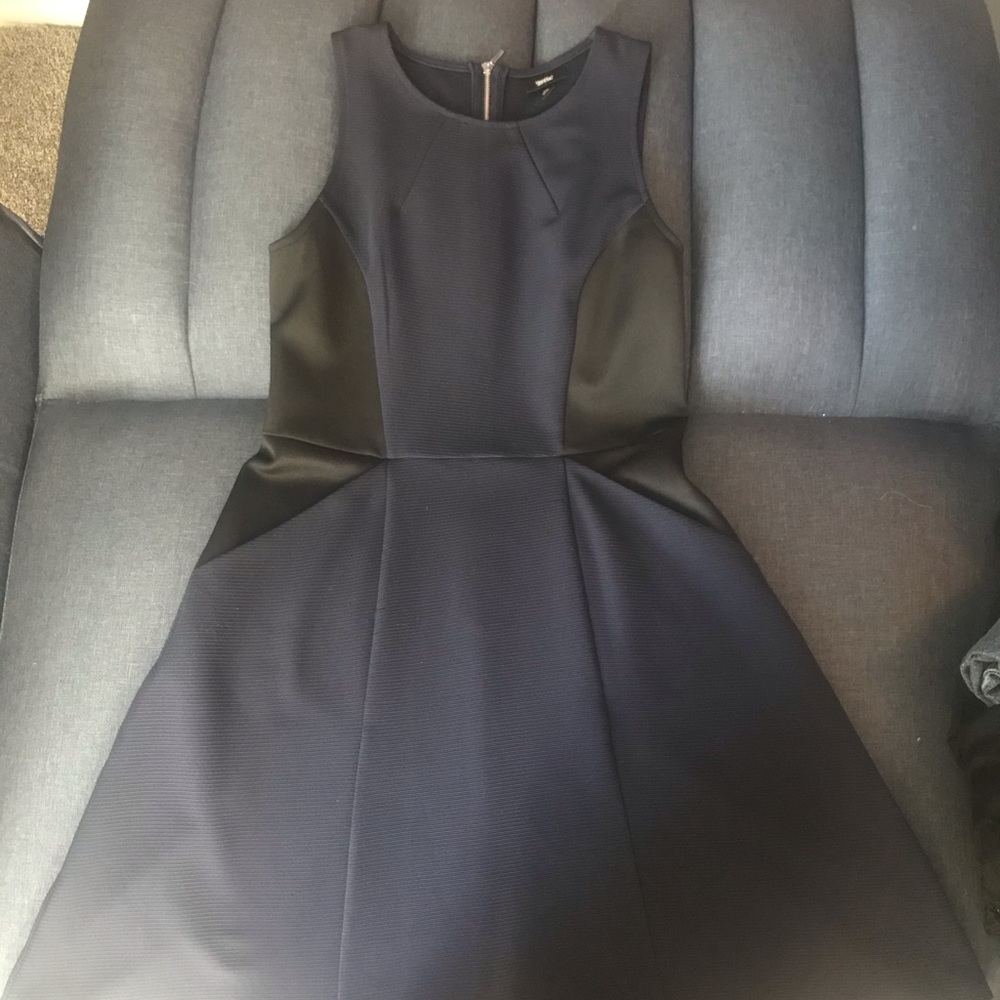 Blue and black dress